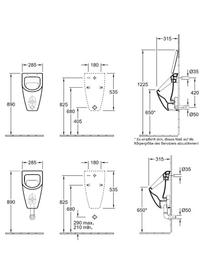 Pisoar Villeroy & Boch, Subway 2.0, cu alimentare din spate, alb alpin